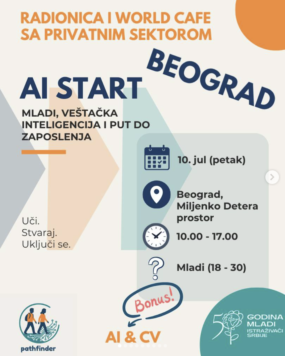 Poster for the PATHFINDER national dialogue in Belgrade and Niš
